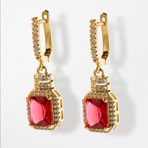 Vanessa Mooney Gold and Red Gemstone Earrings